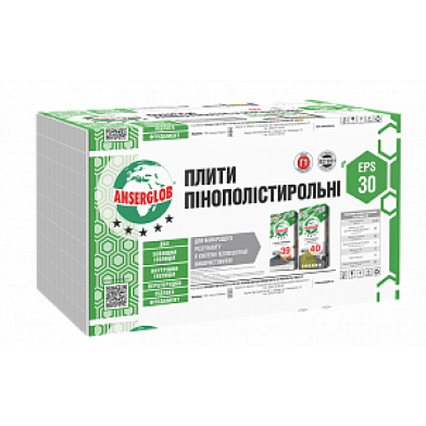 Anserglob EPS-30 - Пінопласт, 1,0*1,0 м (100 мм)