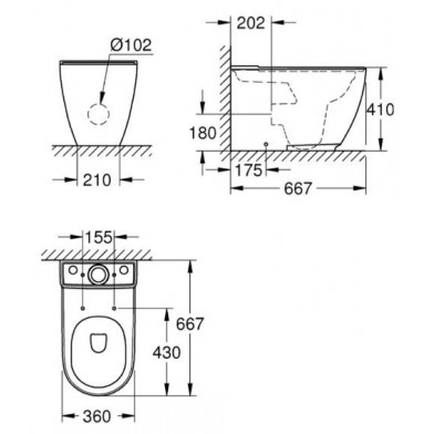 Унітаз підлоговий Grohe Essence 3957200H Rimless - 