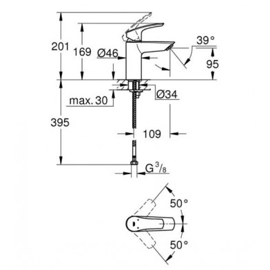 Змішувач для раковини Grohe Eurosmart 32467003 - 