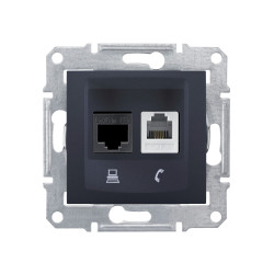 Розетка телефонна + комп'ютерна RJ11+RJ45 кат.5е неекранована SDN5100123 Розетка телефонна + комп'ютерна RJ11+RJ45 кат.5е неекранована SDN5100123
