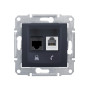 Розетка телефонная + компьютерная RJ11+RJ45 кат.5е неэкранированная SDN5100123