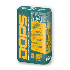 Клей для газоблоку DOPS Block Зима, 25 кг Клей для газоблоку DOPS Block Зима, 25 кг