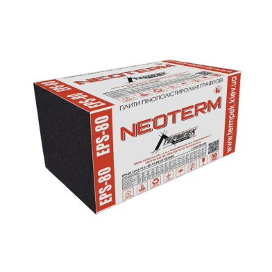 Пінополістирол графітовий Neoterm EPS-80, 1000×500 мм, 1 м³
