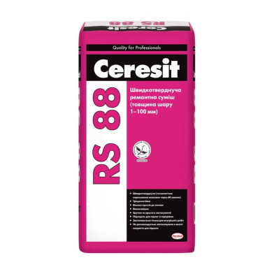 Быстротвердеющая ремонтная смесь Ceresit RS 88 для бетона и стяжек