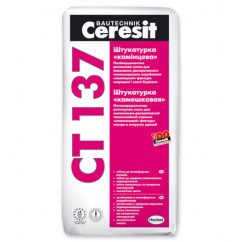 Штукатурка Ceresit CT-137 Камінцева, біла, зерно 1,5-2,5 мм, 25 кг